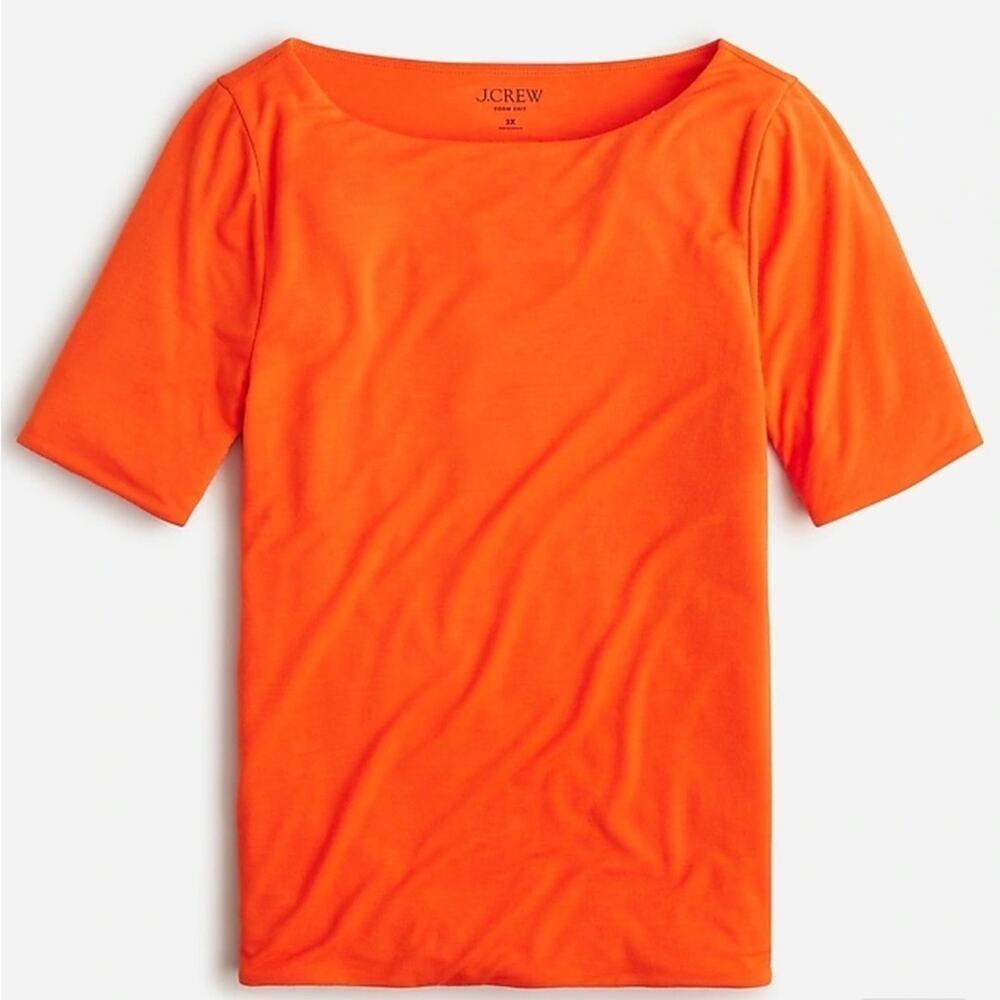 J. Crew FormKnit Elbow Sleeve T-shirt in Guarana Orange NEW